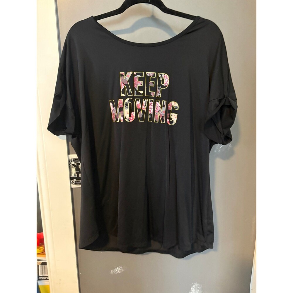 Torrid size 2 black active keep moving workout t shirt